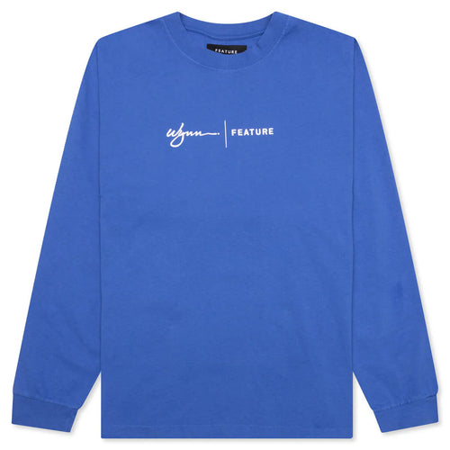 Feature x Wynn Logo Lock Up L S Tee Dazzling Blue