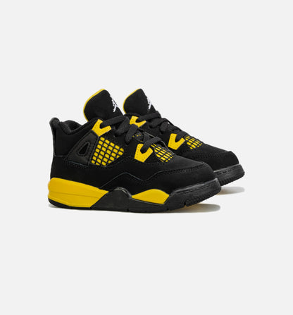 Air Jordan 4 Retro Thunder Infant Toddler Lifestyle Shoe Black Yellow