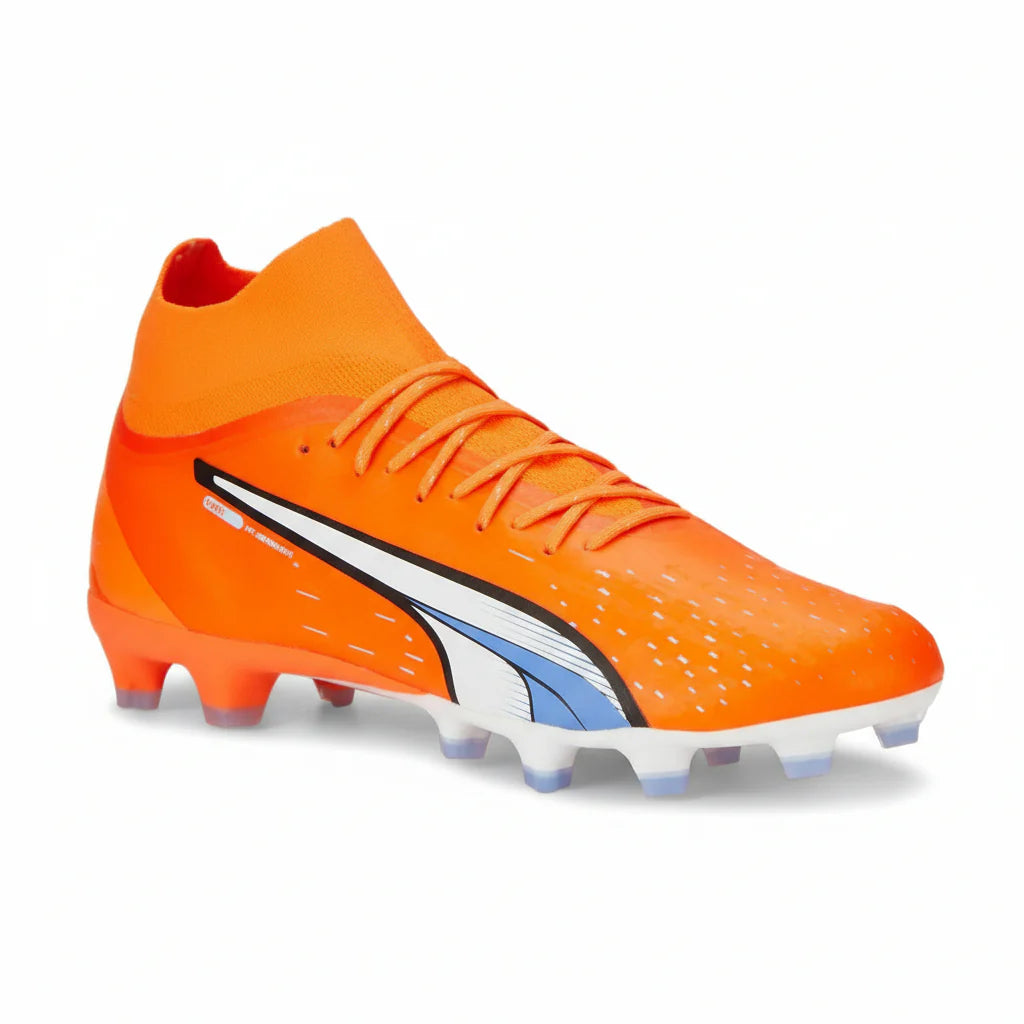 PUMA Ultra Pro FG AG Firm Ground Soccer Cleats Ultra Orange White Blue Glimmer