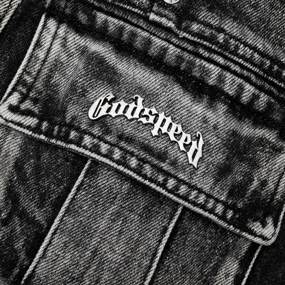 Octagon Cargo Denim Shorts Grey Wash