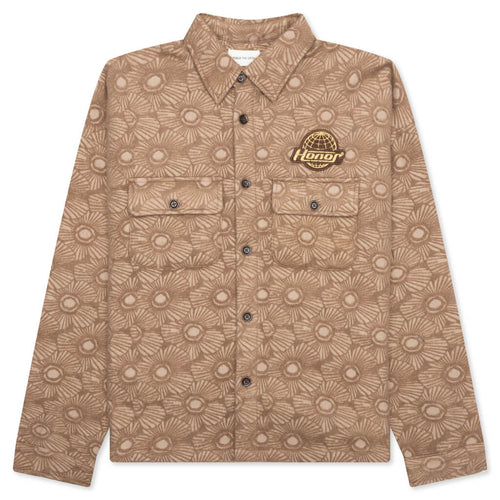 Floral Cover Shirt Tan