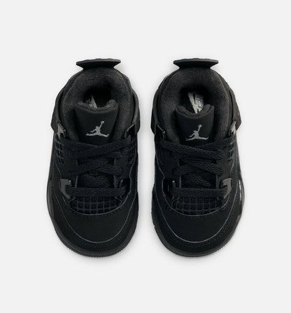 Air Jordan 4 Retro Black Cat Infant Toddler Lifestyle Shoe Black Black Light Graphite
