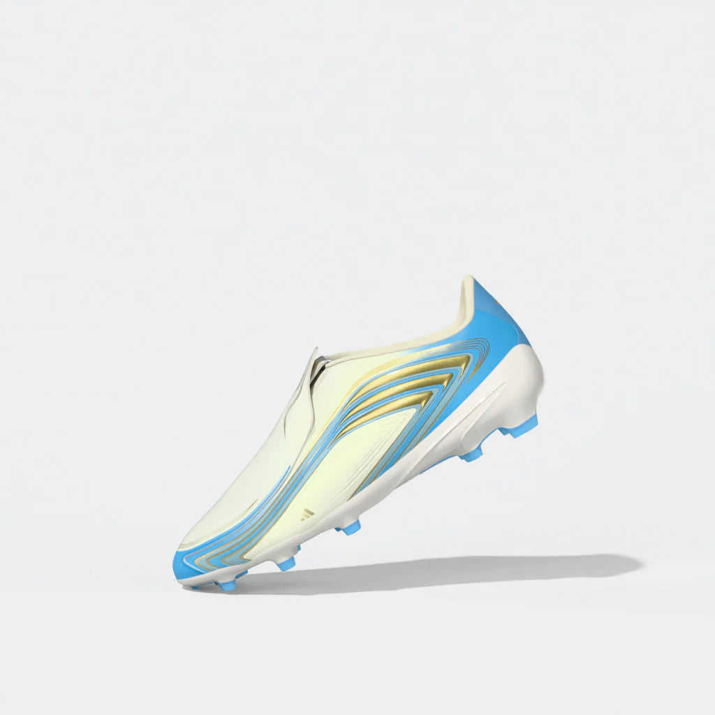 adidas F50 Messi League Laceless FG Firm Ground Youth Soccer Cleats Blue