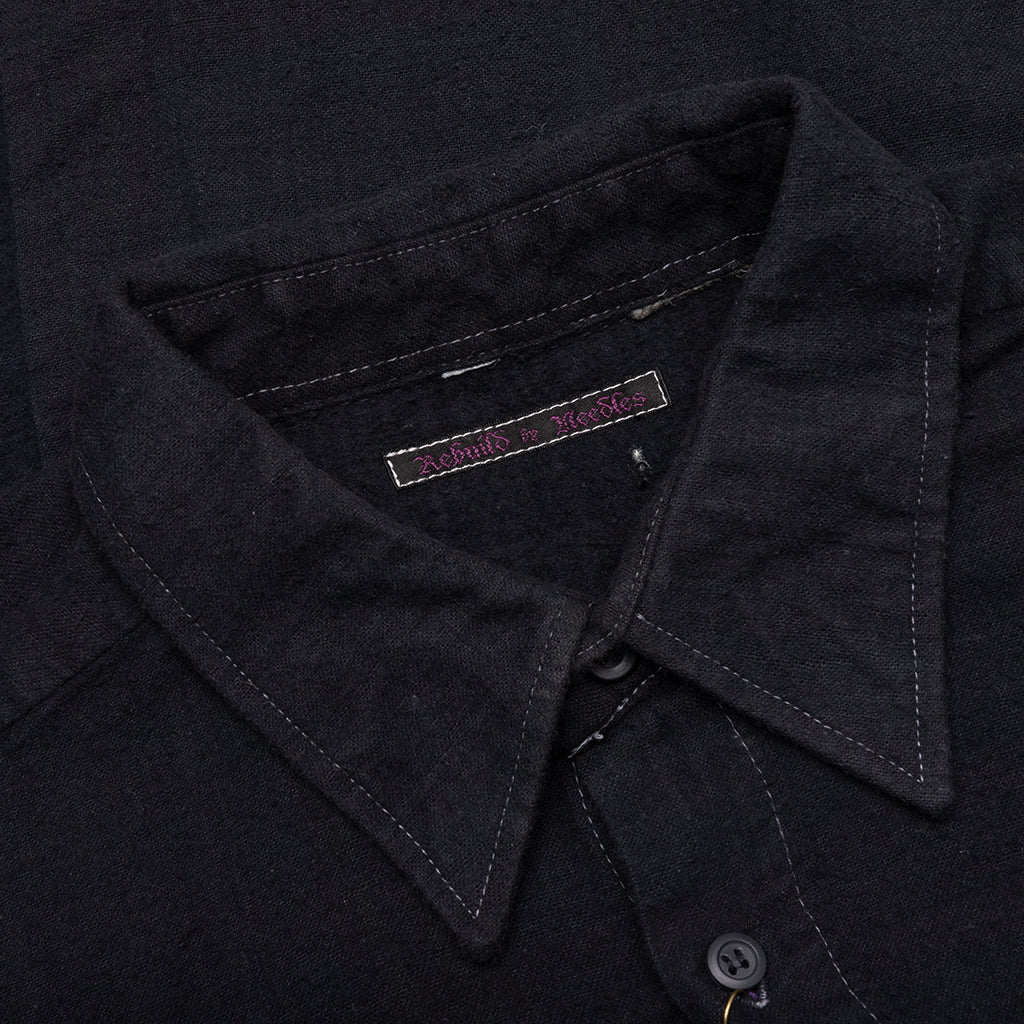 Over Dye 7 Cuts Wide Shirt Black