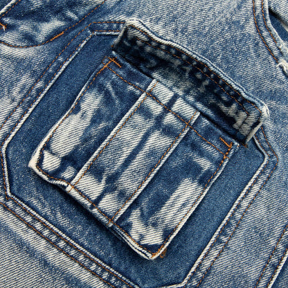 Octagon Cargo Denim Shorts Blue