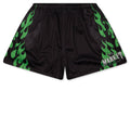 Toxic Flames Mesh Shorts Black Green