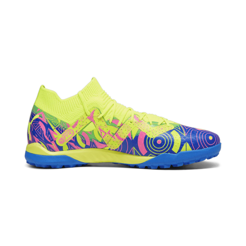 PUMA Future Match TT Energy Turf Mens Soccer Cleats Ultra Blue Yellow Alert Luminous Pink