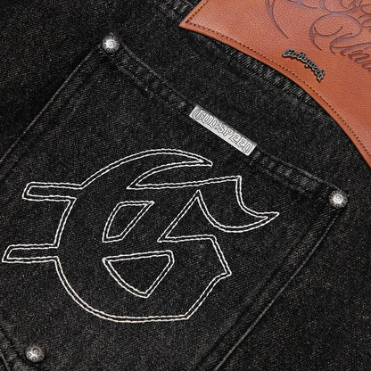 Femur Denim Shorts Black