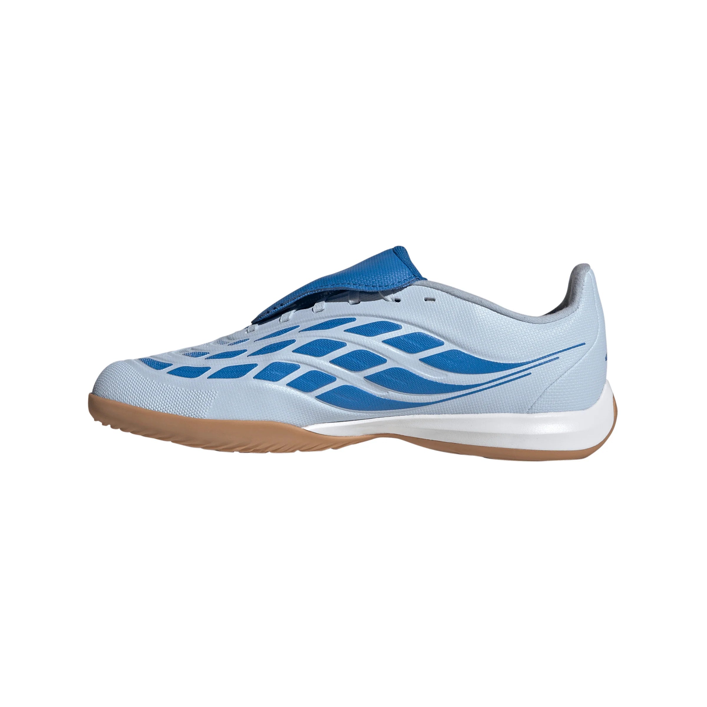 adidas Predator League Fold Over Tongue IN Indoor Youth Soccer Shoes Sky Blue Yellow