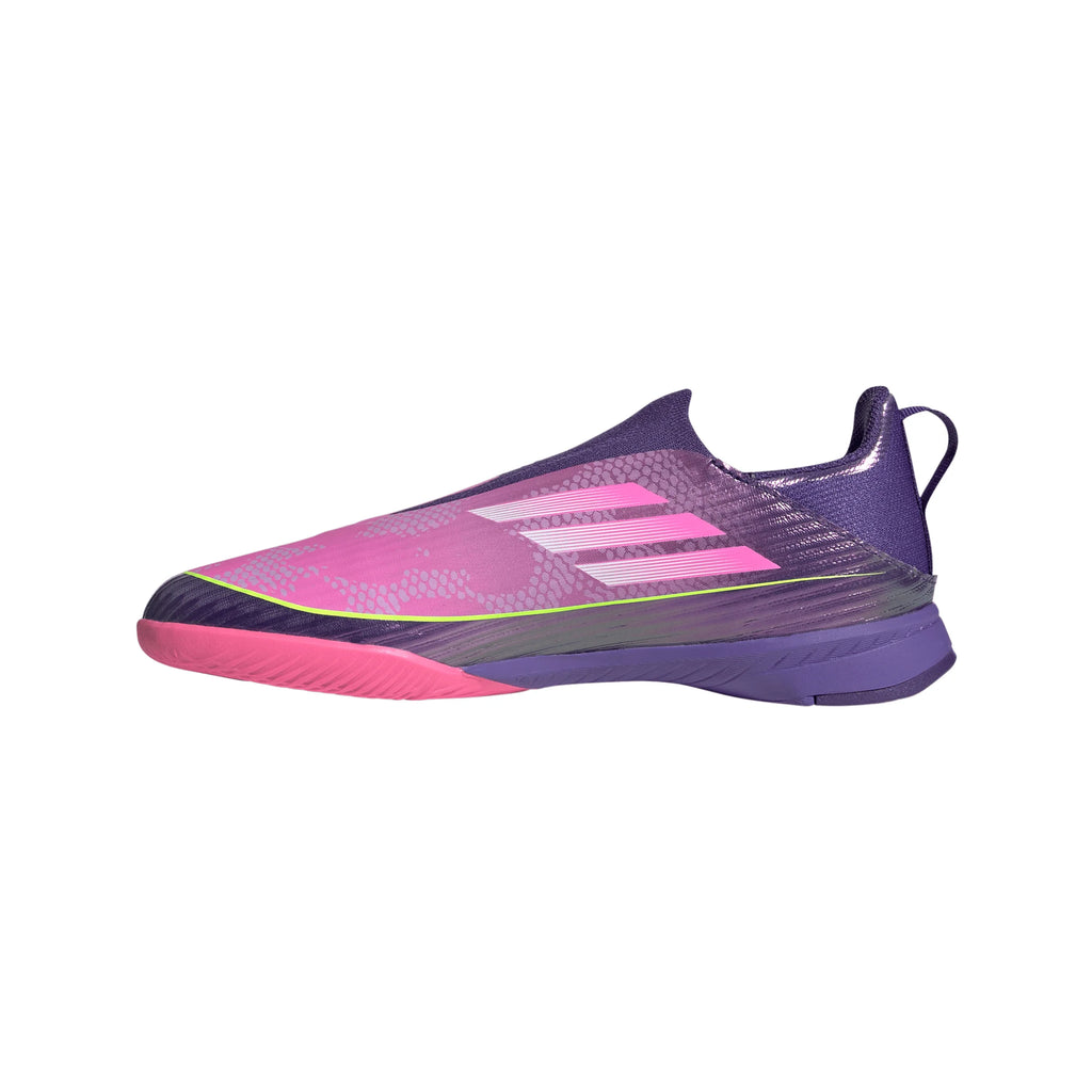 adidas F50 LEAGUE Laceless IN Youth Soccer Shoes Purple White Lemon