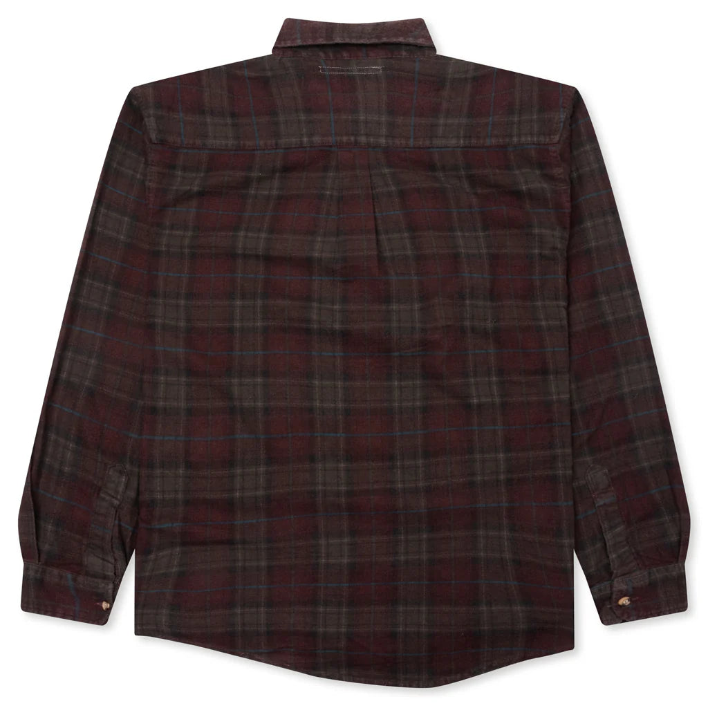 Over Dyed Ribbon Shirt Brown