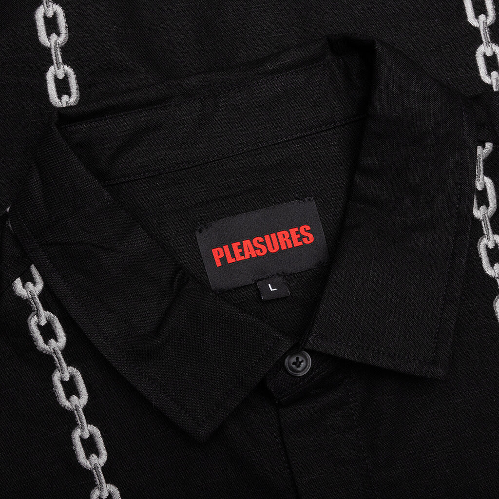 Chain Button Up Shirt Black