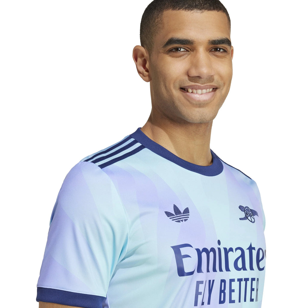 adidas Mens Arsenal Third Jersey 24 25 Aqua Purple