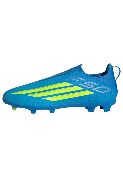 adidas F50 League Laceless FG MG Firm Ground Multi Ground Youth Soccer Cleats Blue Yellow Aqua