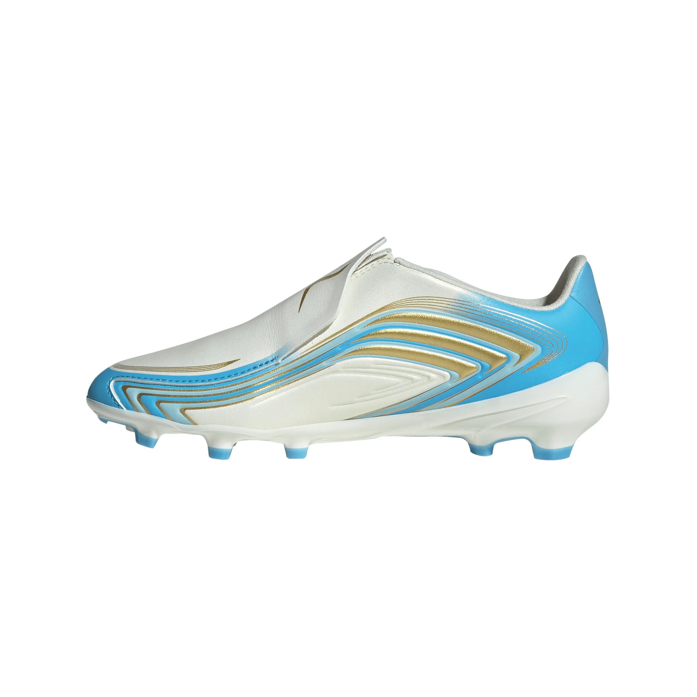 adidas F50 Messi League Laceless FG Firm Ground Youth Soccer Cleats Blue