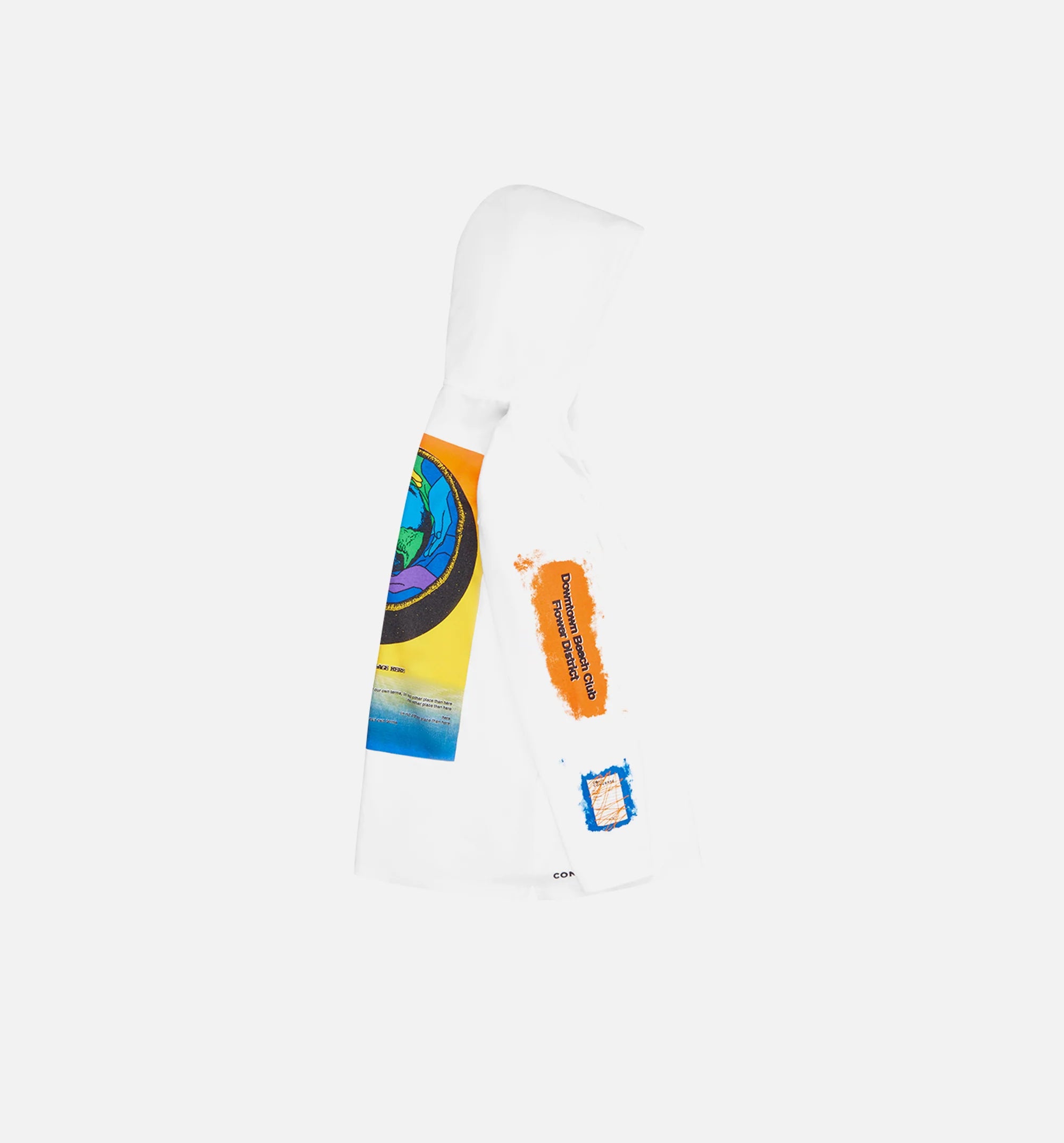 Mens T Shirt Hoodie White Blue Orange Black