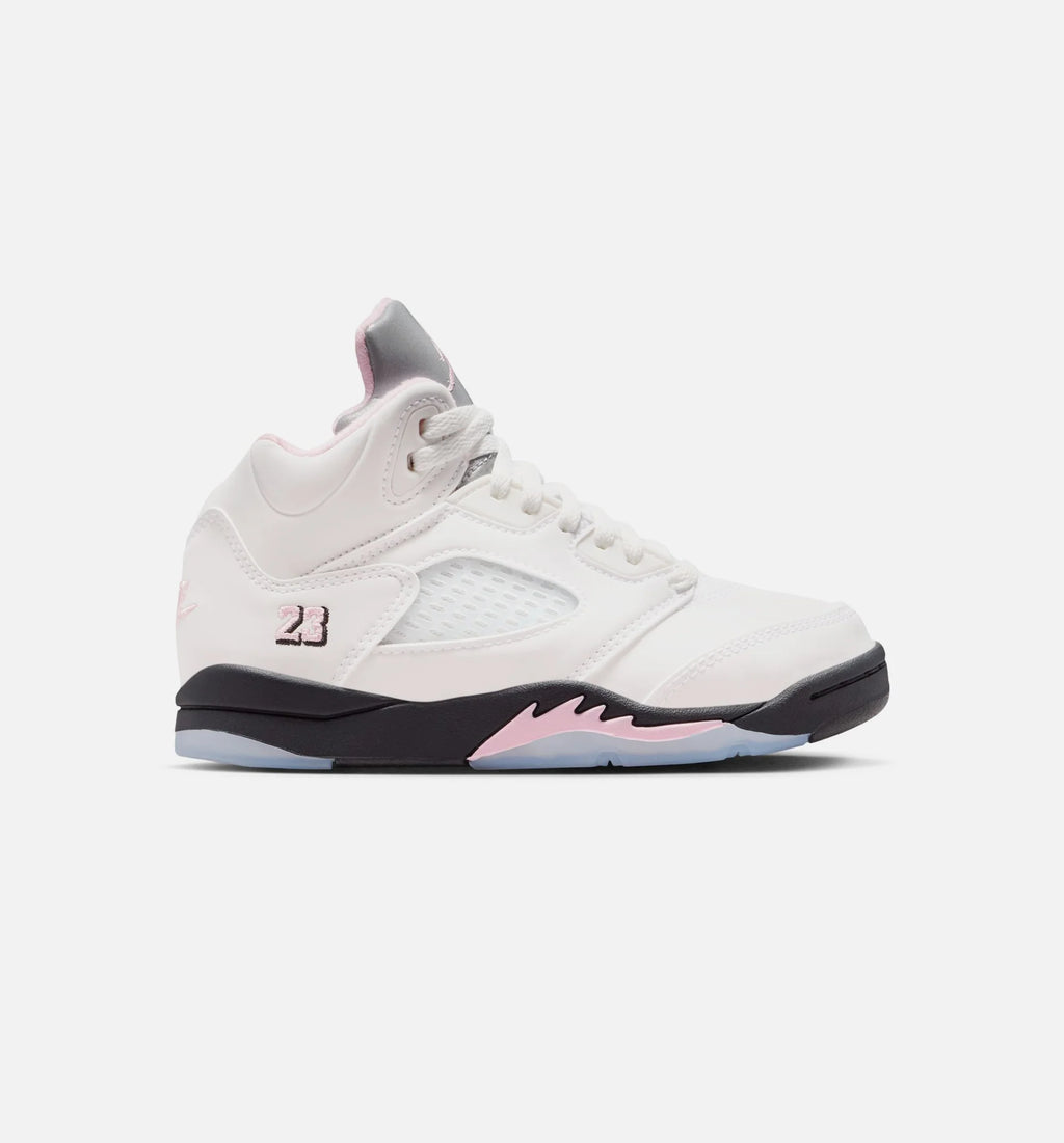Air Jordan 5 Retro Medium Soft Pink Preschool Lifestyle Shoe White Soft Pink Black Free Shipping