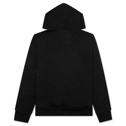 Logo Embroidery Hoodie Black