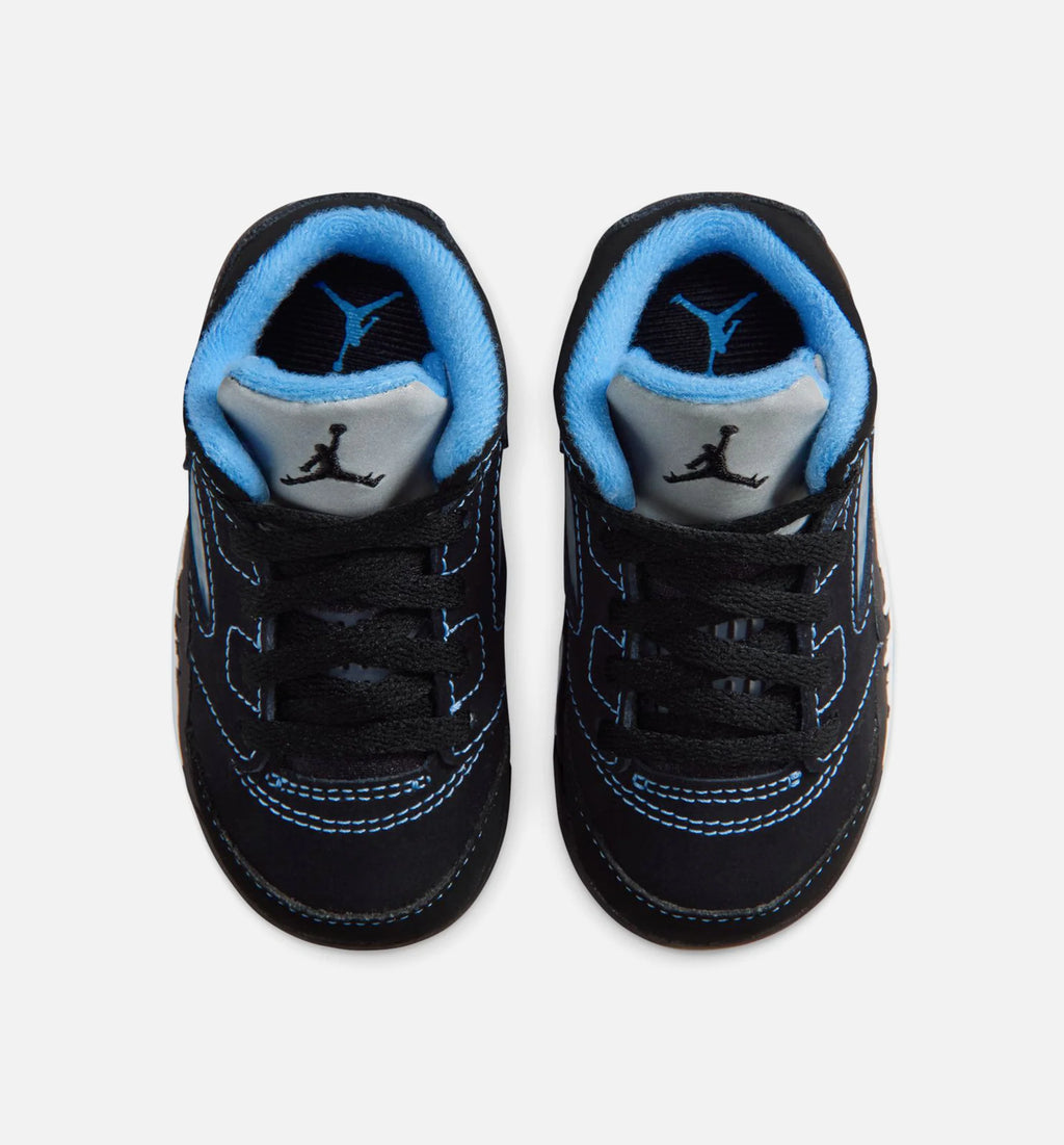 Air Jordan 5 Retro Black Carolina Infant Toddler Lifestyle Shoe Black University Blue White Free Shipping