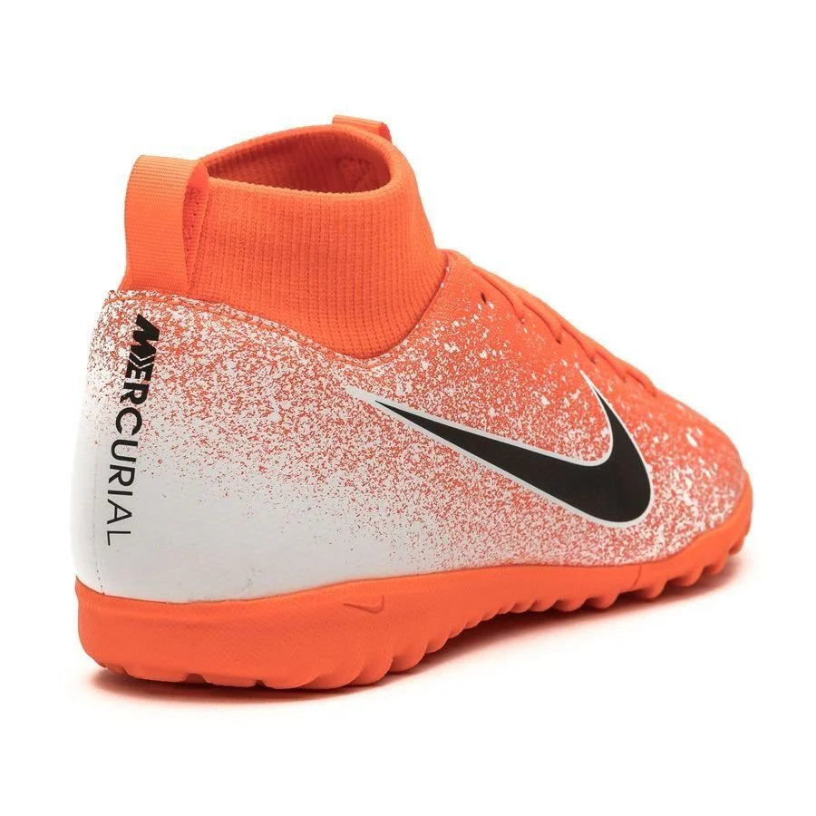 Nike JR Superflyx 6 Academy TF Turf Soccer Cleats Hyper Crimson Black White