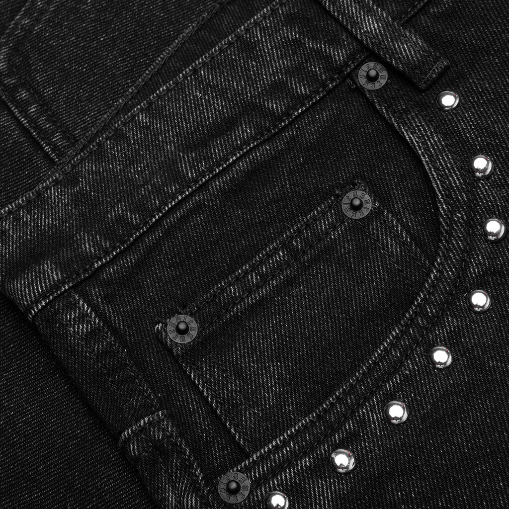 Lucky Studded Jorts Black