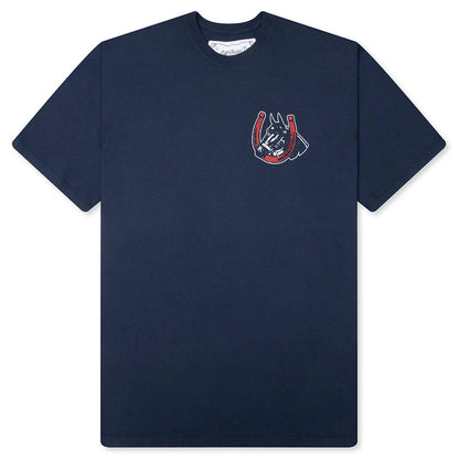 Valley Riders T Shirt Sun Faded Washed Navy