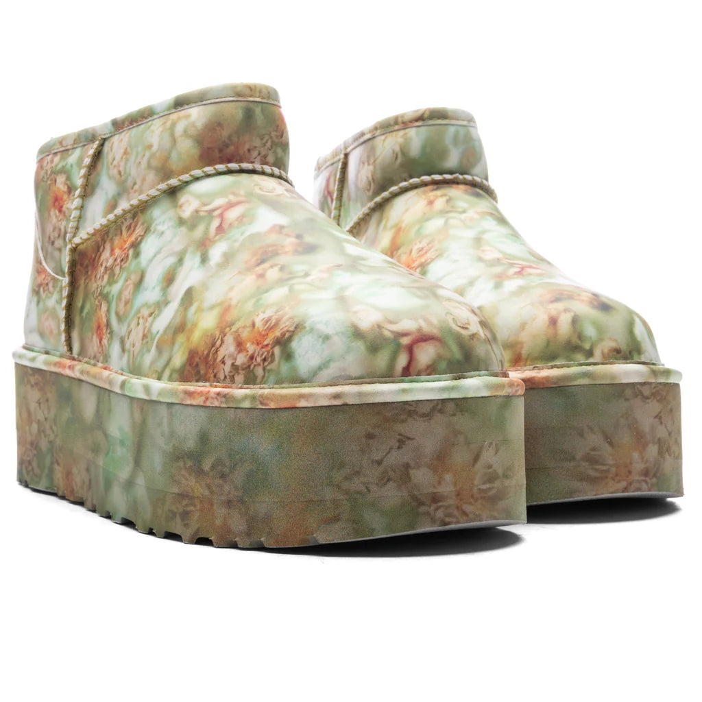 UGG x Collina Strada Classic Ultra Mini Platform Green Floral