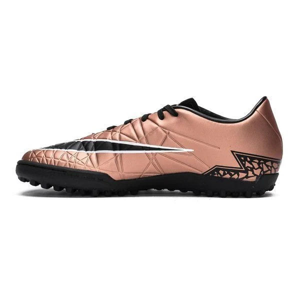 Nike HyperVenom Phelon II TF Turf Soccer Cleats Metallic Red Bronze Black Green Glow