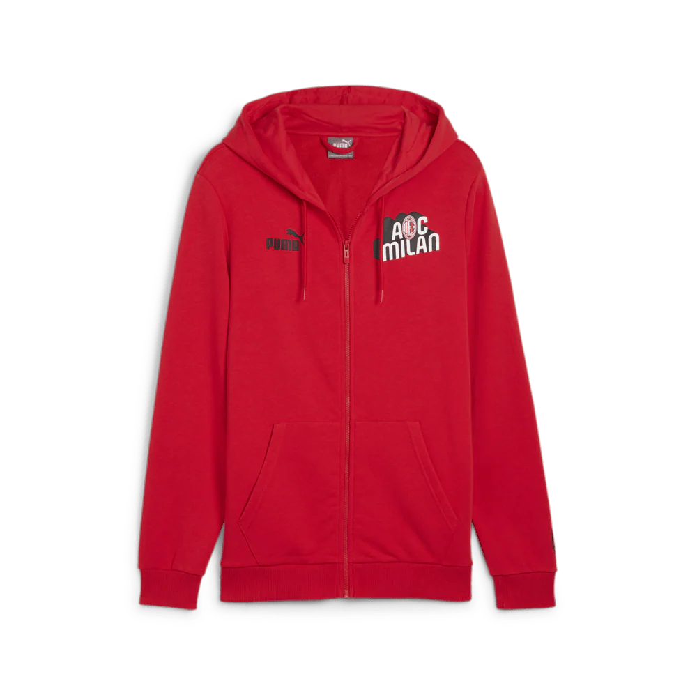 PUMA AC Milan Culture Hooded Sweat Jacket Red Black