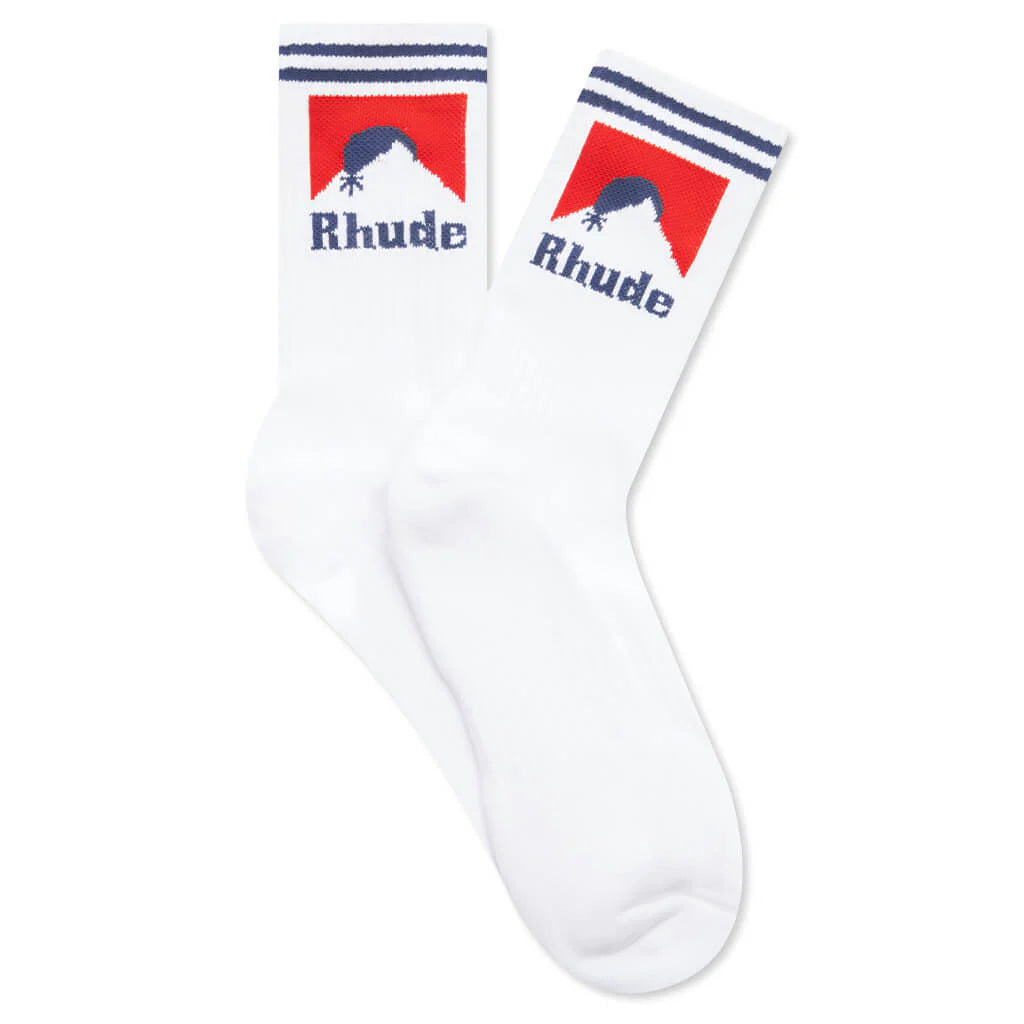 Moonlight Sock White Red Blue