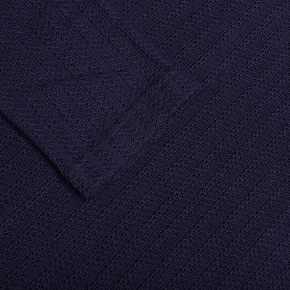 Long Sleeve Knit Polo Navy