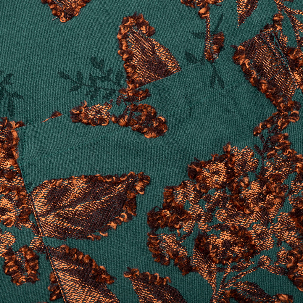 Flower Cut Cabana Shirt Peacock Green