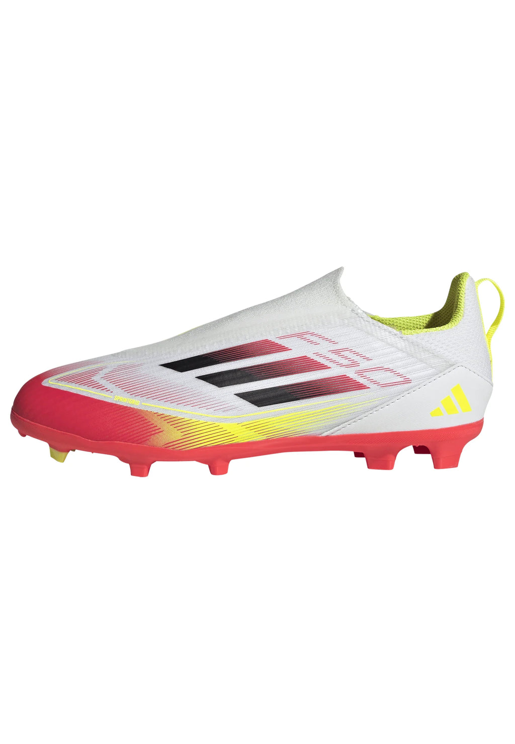 adidas F50 League Laceless FG MG Youth Soccer Cleats White Black Yellow