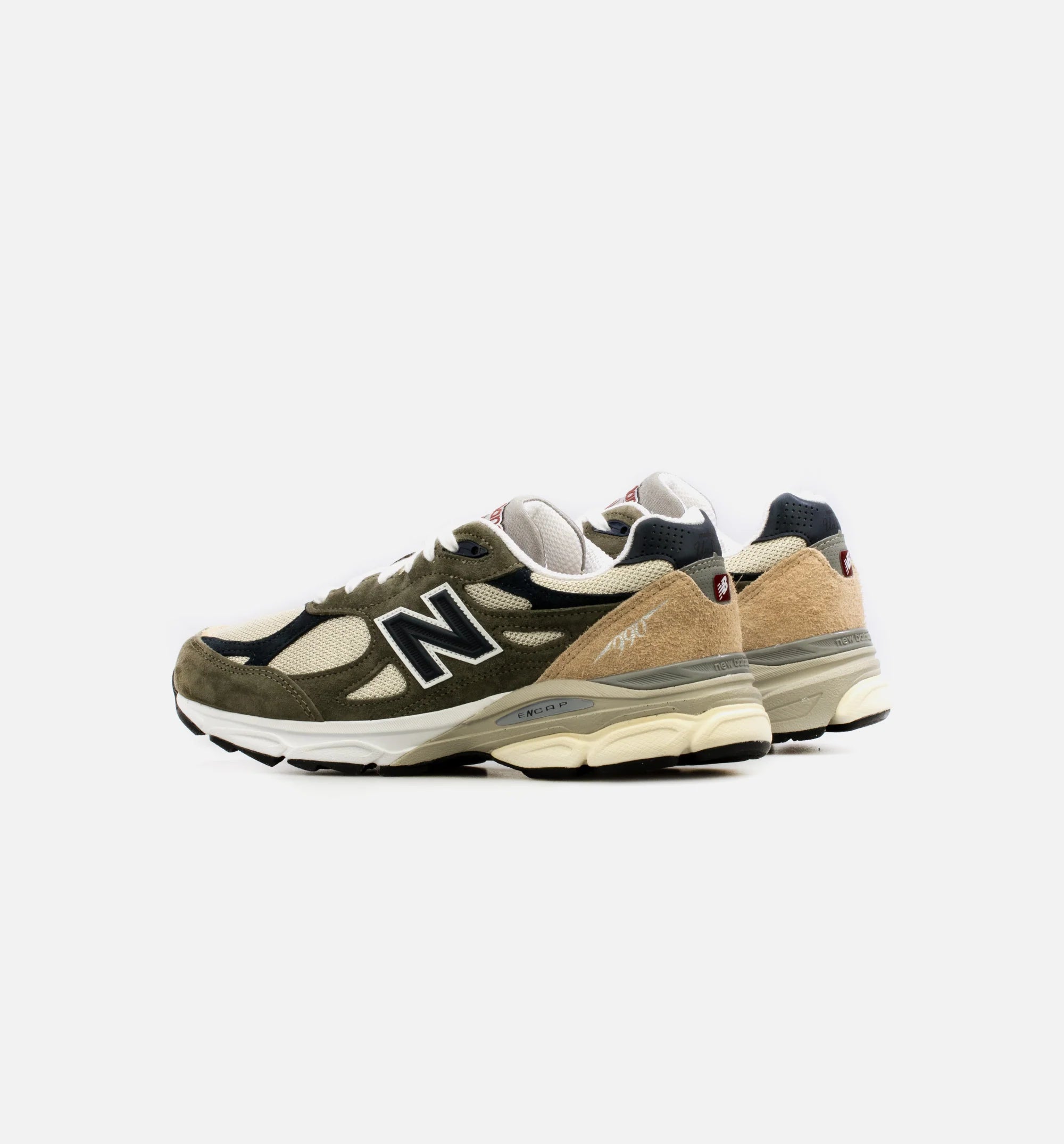 MADE in USA 990v3 Mens Lifestyle Shoe Olive Green White