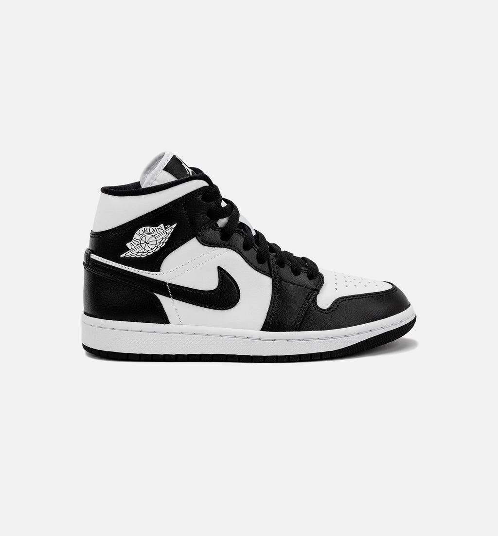 Air Jordan 1 Retro Mid Panda Womens Lifestyle Shoe Black White