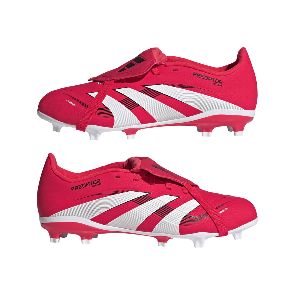 adidas Predator League Fold Over Tongue Firm Ground Boots Junior Red White