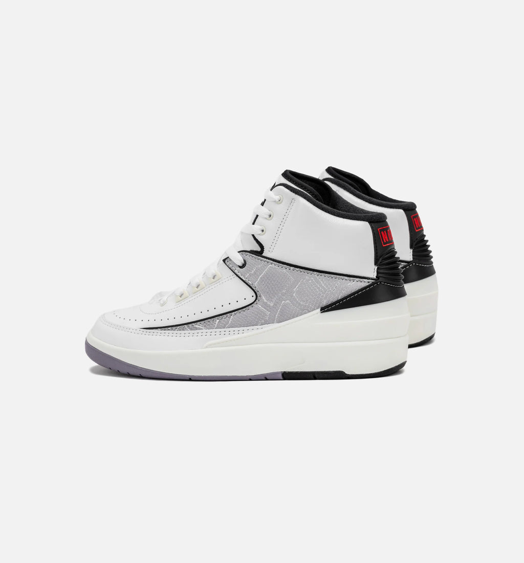 Air Jordan 2 Retro Python Mens Lifestyle Shoe White Fire Red Black Sail Cement Grey