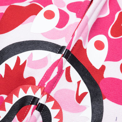 Kids Abc Camo Shark Zip Hoodie Pink
