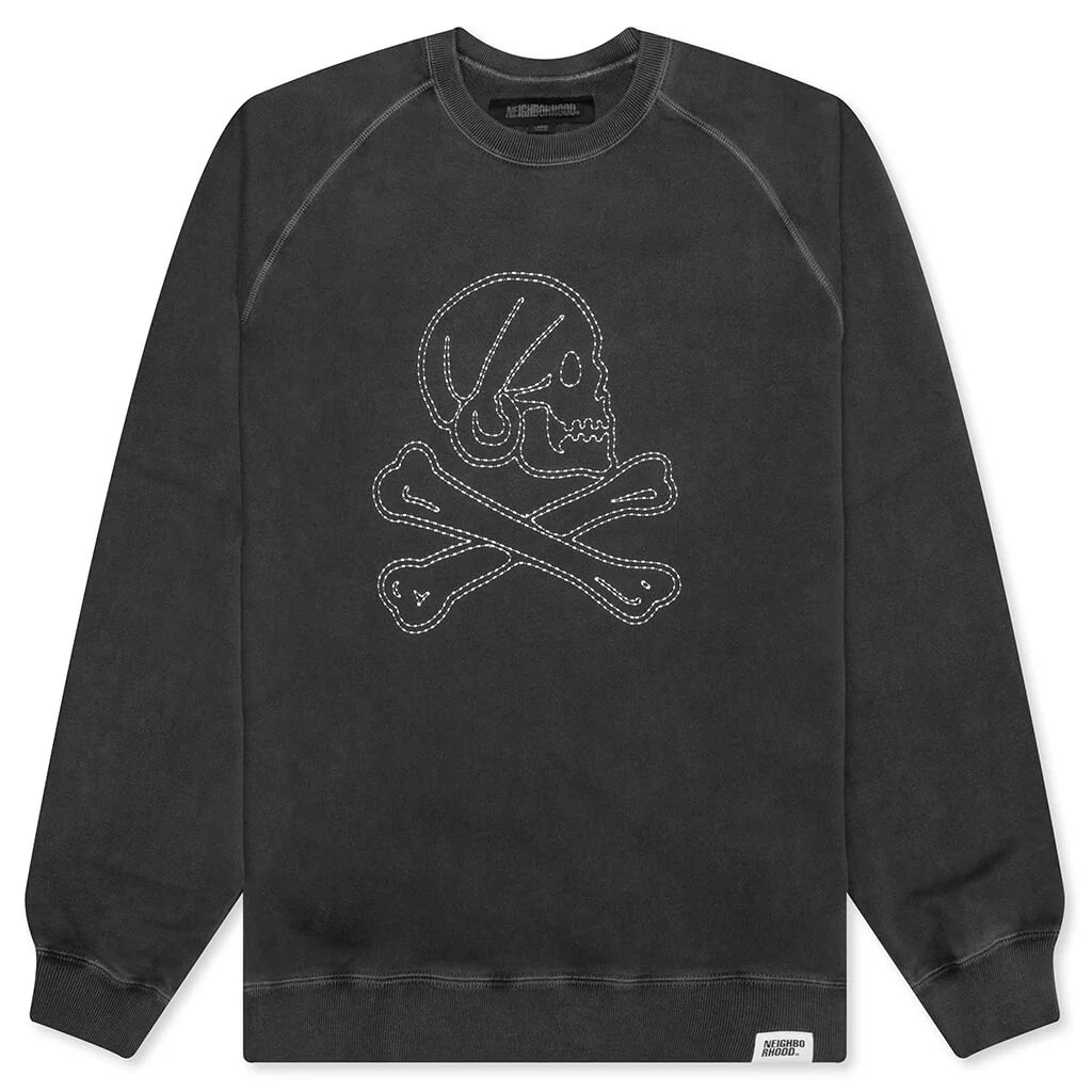 Pigment Dyed Sweat Shirt L S Black