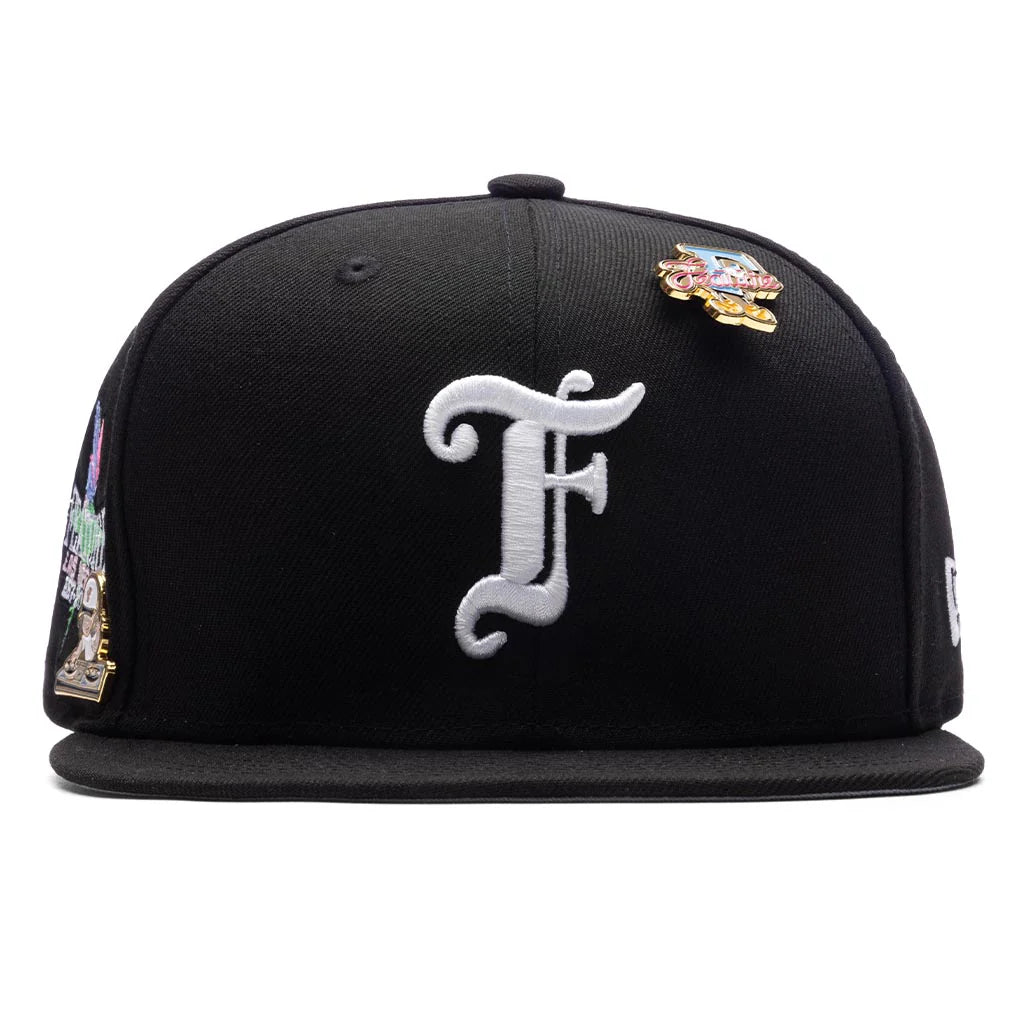 Feature x New Era Old English Plaza Fitted Black Pink Glow