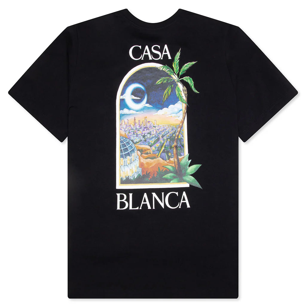 LA Night Printed T Shirt Black