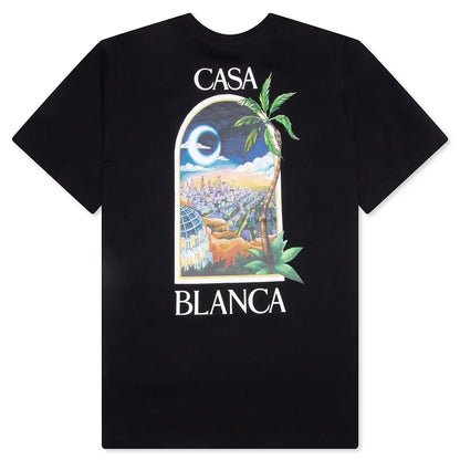 LA Night Printed T Shirt Black