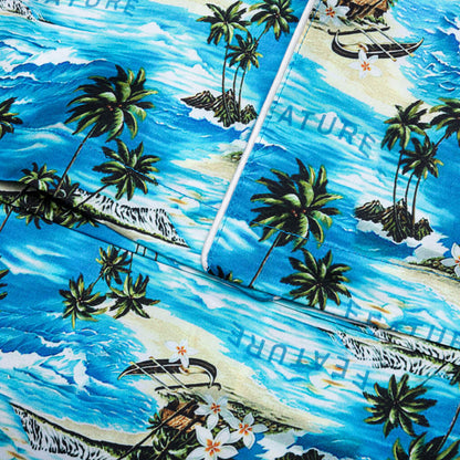 Hitchcock Hawaiian Silk Shirt Blue