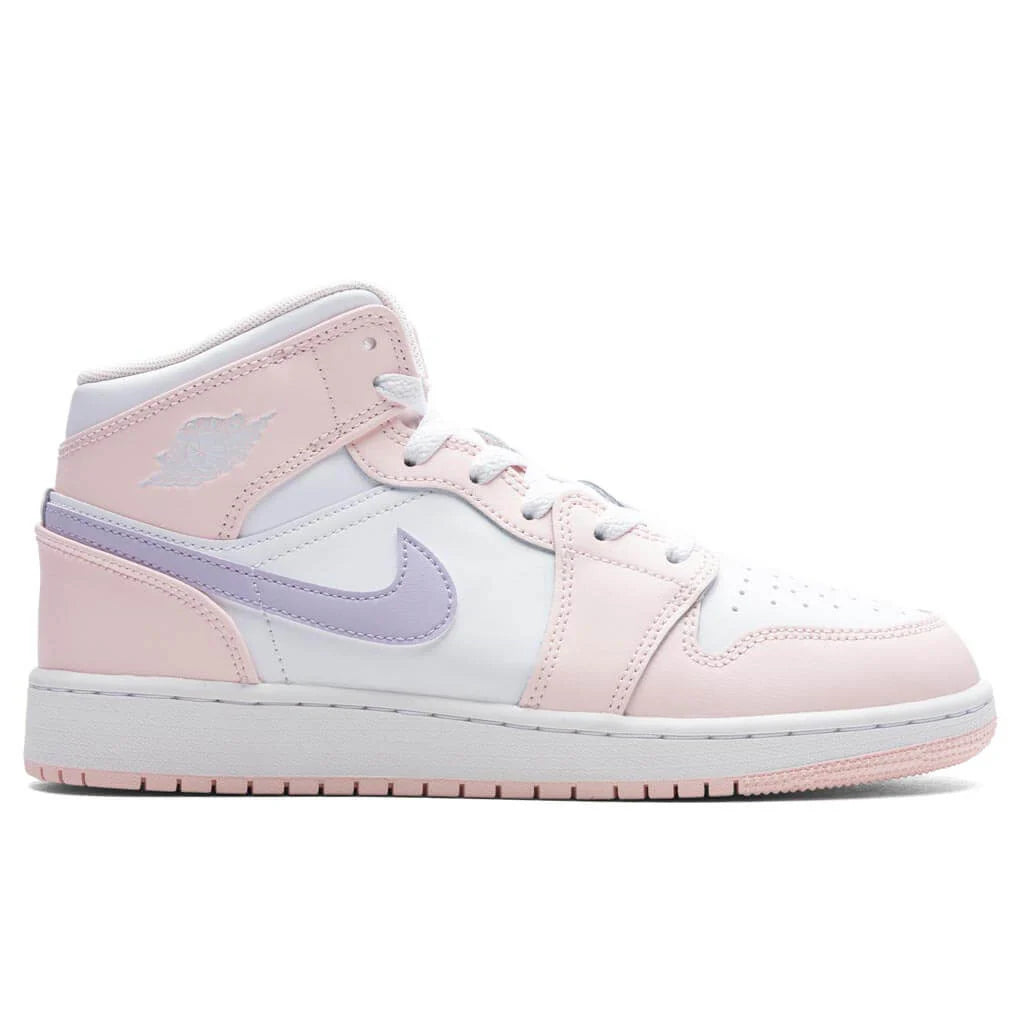 Air Jordan 1 Mid GS Pink Wash Violet Frost White