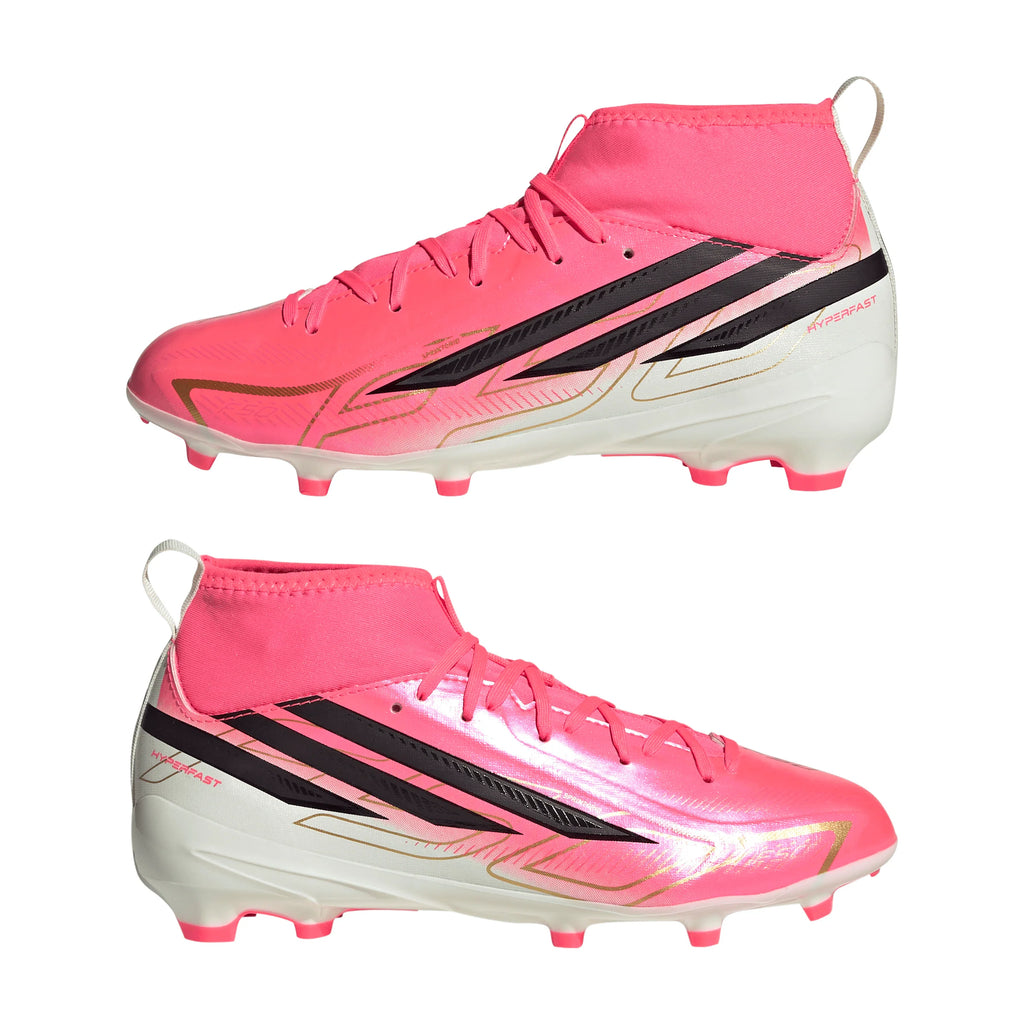 adidas F50 Hyperfast League Mid Firm Ground Youth Soccer Cleats Turquesa Black Gold