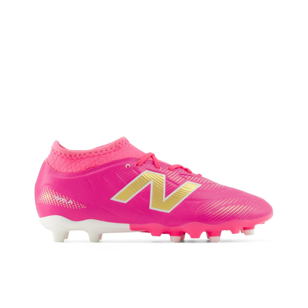 New Balance Tekela Team Low V5 FG Firm Ground Youth Soccer Cleats Pink Heat