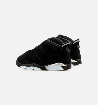Air Jordan 6 Retro Metallic Silver Infant Toddler Lifestyle Shoe Black