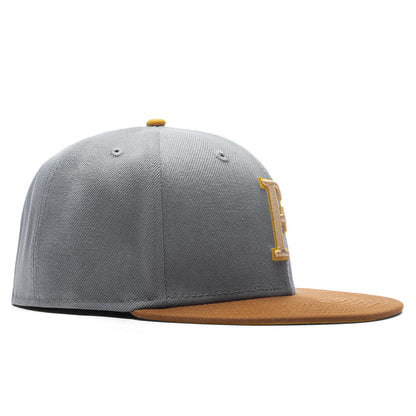 Feature x New Era F Logo Fossils Everywhere 59FIFTY Fitted Gray Brown