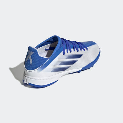 adidas Kids X Speed Flow3 TF J Turf Soccer Shoes White Blue