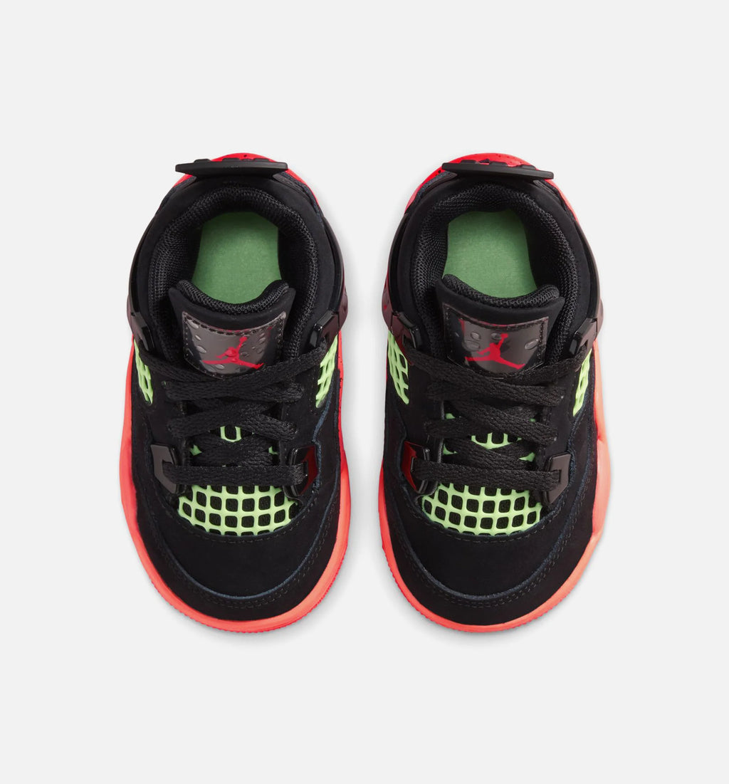 Air Jordan 4 Retro Black Infrared 23 Infant Toddler Lifestyle Shoe Black Infrared 23 Bright Mango Free Shipping